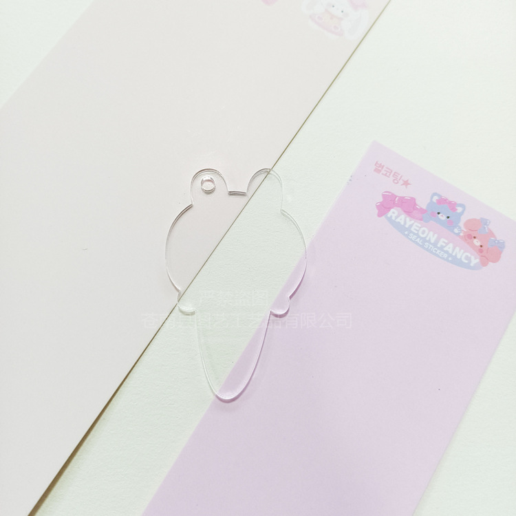 Picture of Cross-border transparent acrylic chip goo card DIY goo plate handmade keychain pendant organic glass blank embryo round