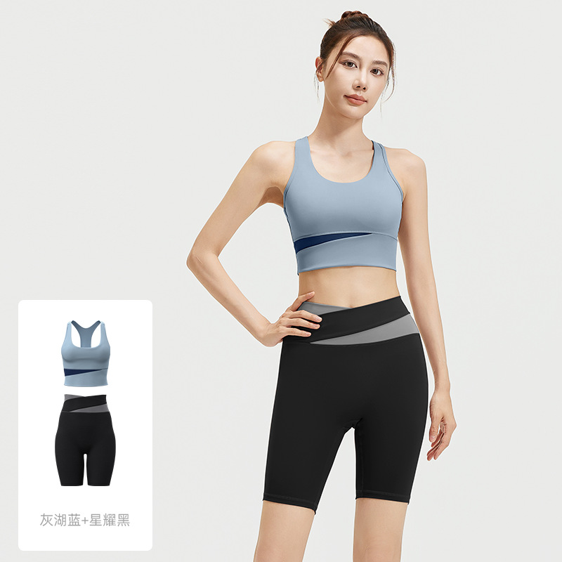 Picture of Juyitang Running Sports Fitness High Waist Peach Hip Tight No Embarrassment Line Summer Short Women's Yoga Suit