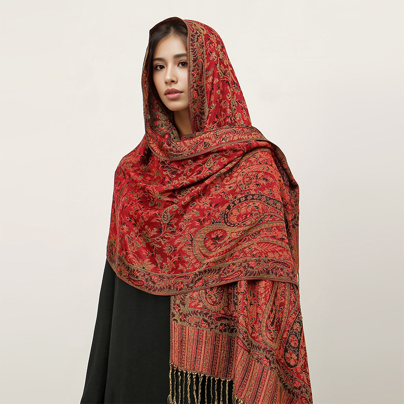 Picture of 2025 Cross-Border New Imitation Cashmere Scarf Ethnic Style Scarf Shawl Cashew Flower Accessible Luxury High-End Tassel Scarf