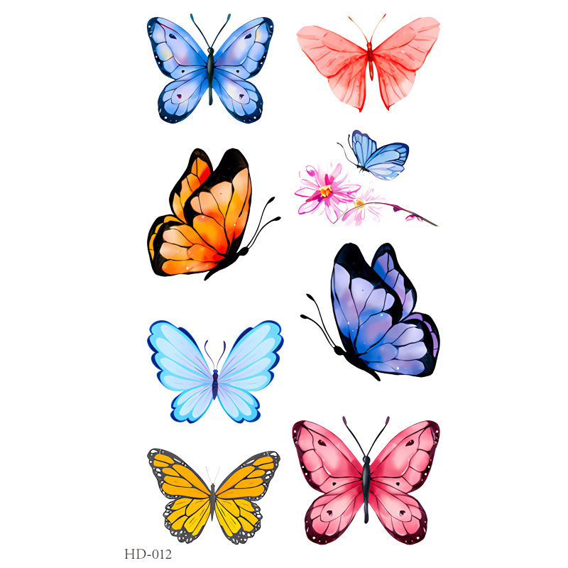 Picture of New Cross-border Cute Color Butterfly Tattoo Sticker Waterproof Small Fresh Children's Children's Six One Princess Face Sticker Color Sticker