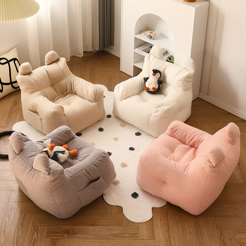 Children's Sofa Lamb Fleece Cute Single Baby Seat Reading Area Cartoon Sofa Children's Room Casual Sofa