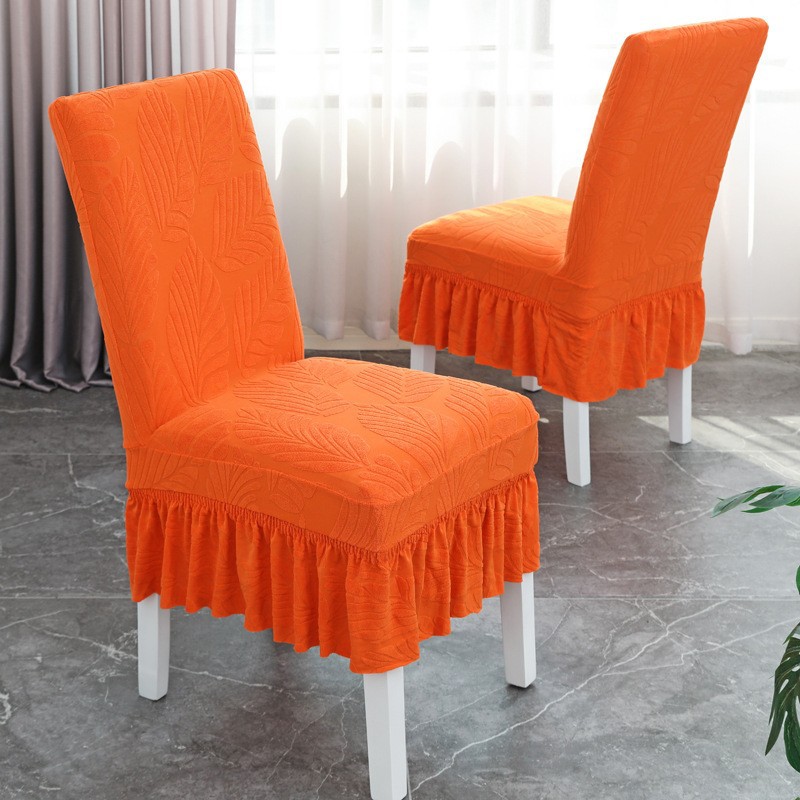 Picture of Four Seasons Universal Household Dining Table Chair Cover Chair Cover Light Luxury Hotel Restaurant Jacquard Skirt Elastic Chair Cover Simple
