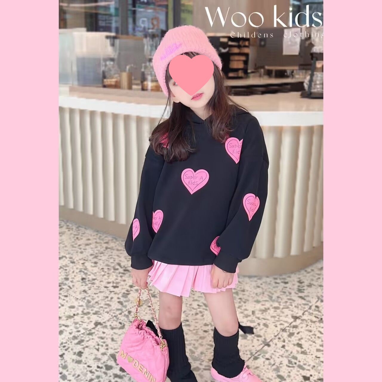 Picture of Internet Celebrity Girls' Korean Style Autumn Clothes suit Big Children's Spring and Autumn New Stylist Love Hooded Sweater Skirt Hat Trendy
