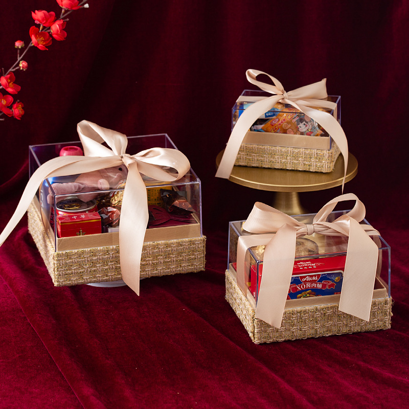 Picture of Accompanying Gift Box Empty Box Bridesmaid Best Man High-end Velvet Acrylic Gift Box New Wedding Engagement Candy Box