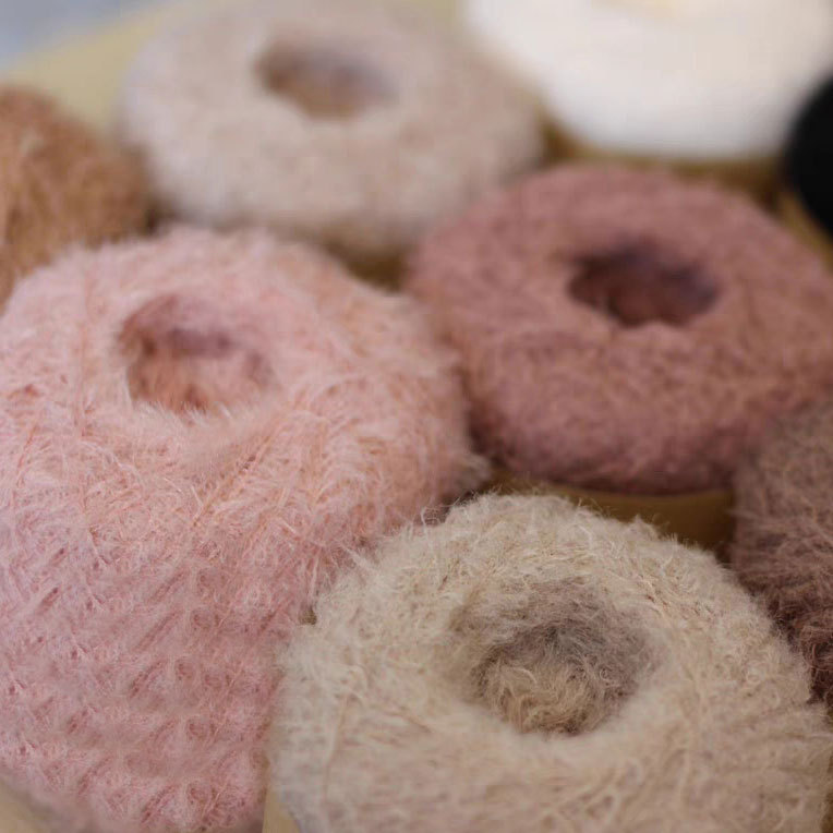 Handmade DIY fancy feather sheep shearing wool crochet doll wool knitting hand mixed thread scarf material package