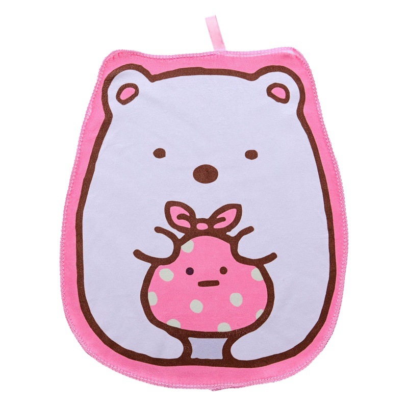 Microfiber Digital Printed Square Towel Cartoon Pattern Corner Creature Absorbent Thickeneded Encrypted Hand Towel with Hook