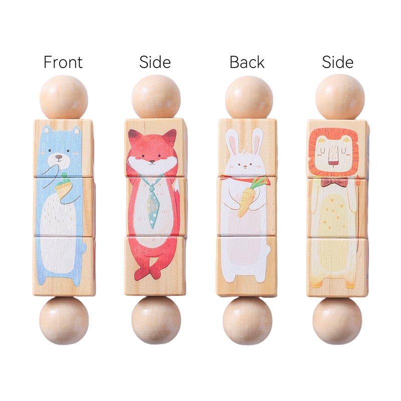 Picture of Children's Educational Rotating Animal Shape Matching Toy Baby's Grasping Bite Rattle Toy Creative Turnaround