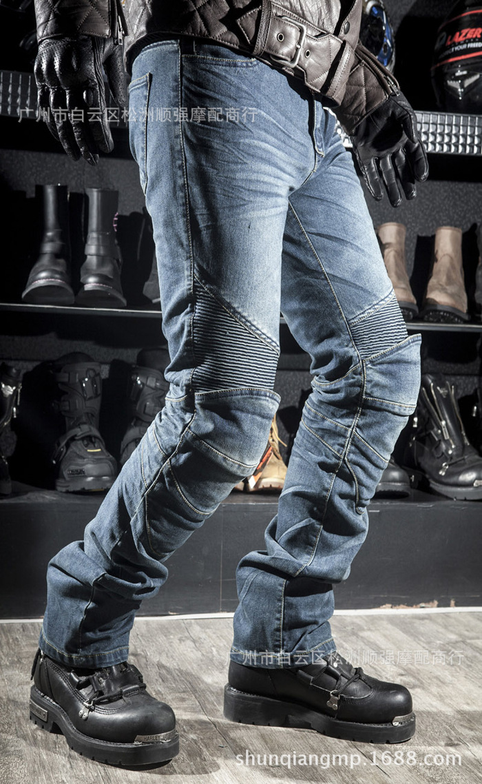 Picture of Off-Road Motorcycle Rider Pants, Racing Pants, Downhill Pants, Anti-Fall Pants, Motorcycle Pants, Old Jeans
