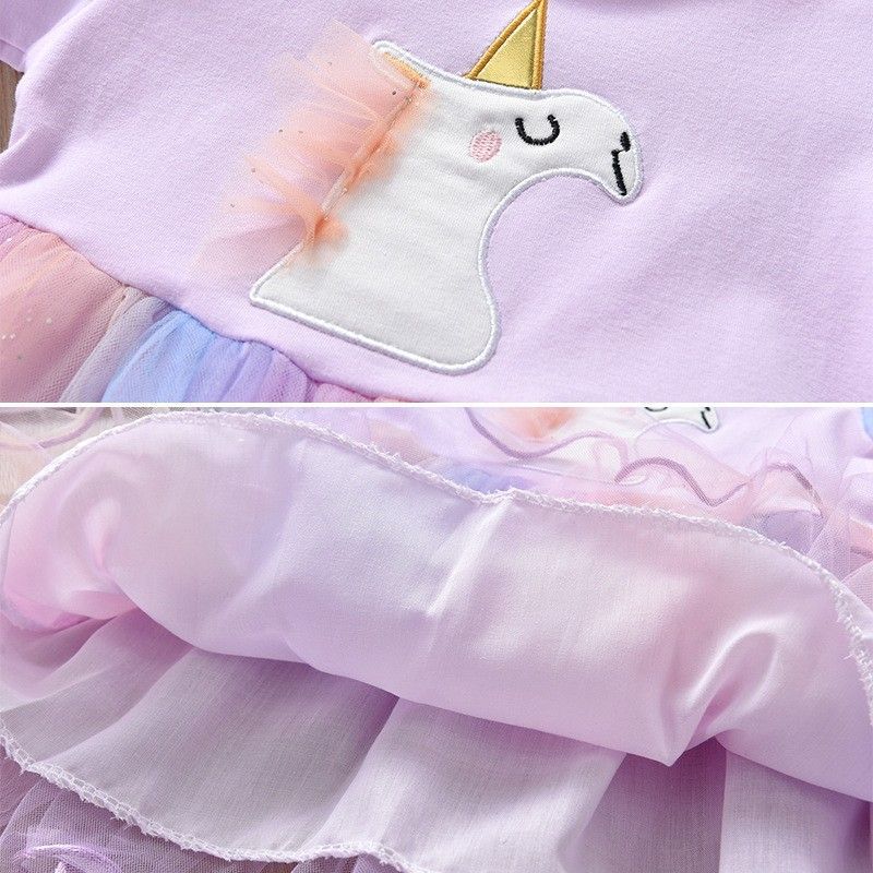 Picture of Autumn 2025 New Girls' dress Long Sleeve Princess Elsa Dress Unicorn Cloth Embroidered Western Style Girls' Dress