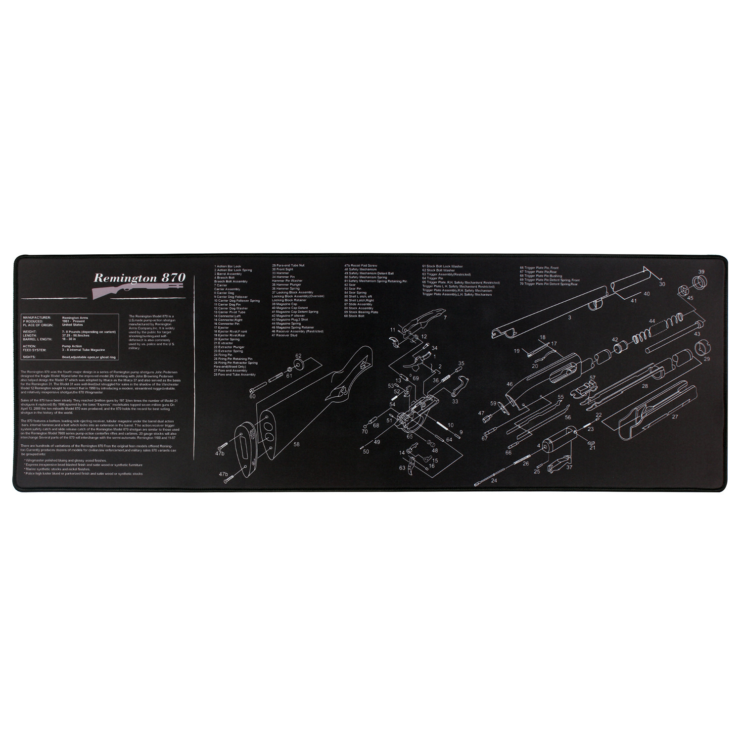 Picture of Ar15 Gun Decomposition Ak47 Mouse Pad Extra Large Mp5 Desktop Pad Boys E-Sports Keyboard Pad Game Gun Cleaning Pad