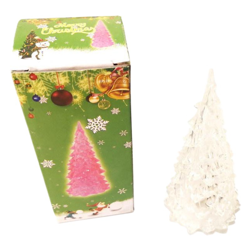 12.5 Acrylic Transparent Colorful Crystal Christmas Tree Night Light Shining Pentagonal Stars Iceberg Christmas Lights