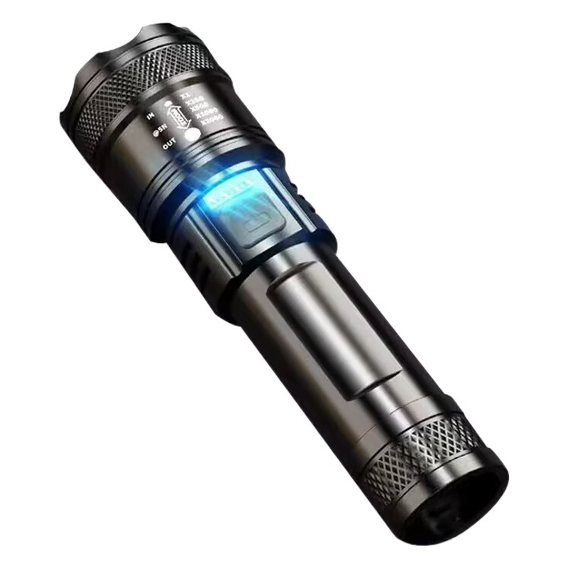 Tiktok hot led flashlight outdoor USB rechargeable retractable focusing emergency household flashlight wholesale