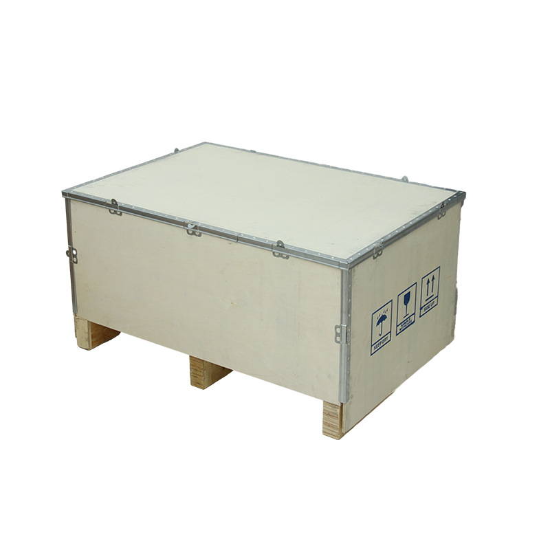 Picture of Non-fumigation steel belt edging wooden box foldable logistics transport box machine machinery industrial equipment export wooden box