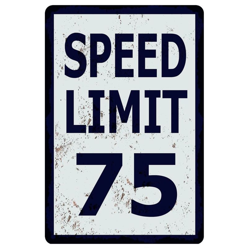 Picture of Retro No Speed Limit Sign Poster American Iron Painting Cross-Border Best-Selling Bar Cafe Wall Decoration