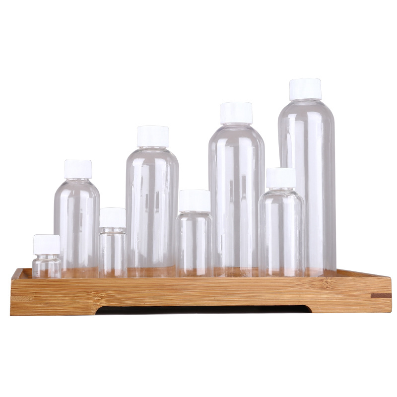 Picture of Plastic Bottle Pet Transparent Pe White Sealed Small Bottle with Lid Liquid Water Agent Screw Cap Travel Small Mouth Dispensing Bottle