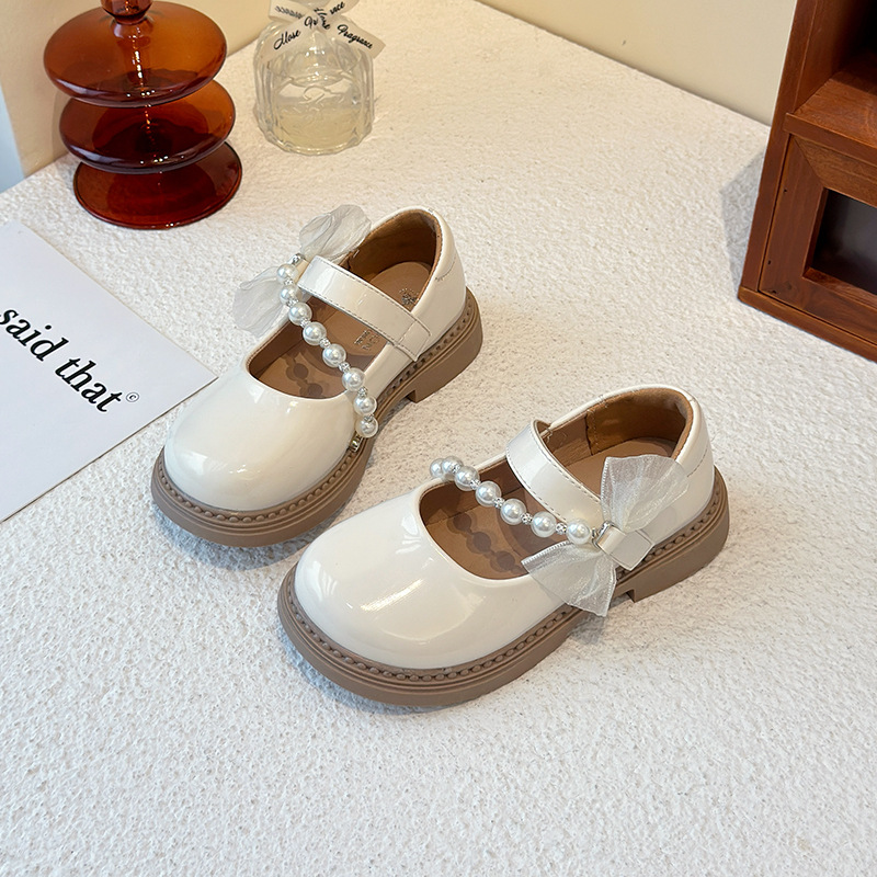 Girls Princess Shoes Children's Leather Shoes 2025 New Spring and Summer Soft Bottom Mary Jane Shoes Little Girls Performance Shoes
