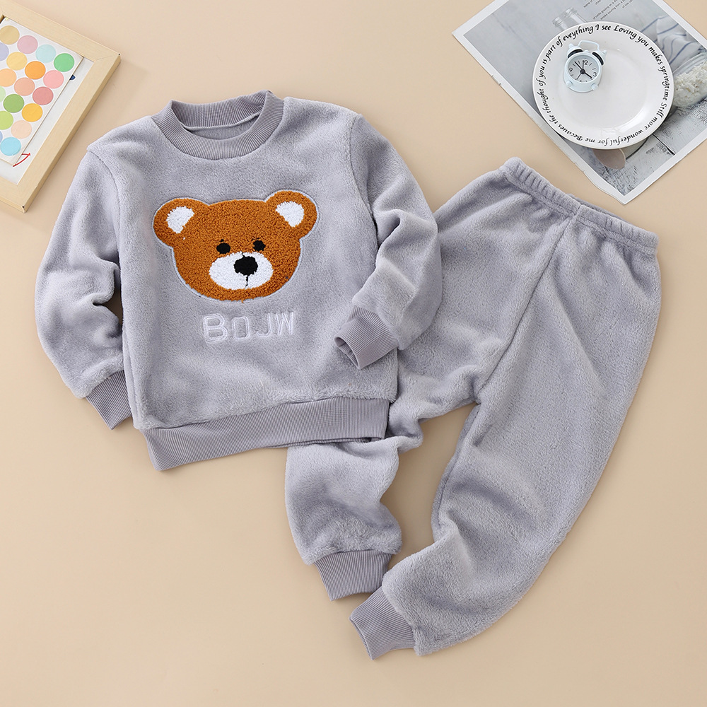 Picture of Baby Winter Pajamas Set 2025 New Baby Kidsren's Clothing Boys and Girls Autumn and Winter Flannel Home Clothes Trendy