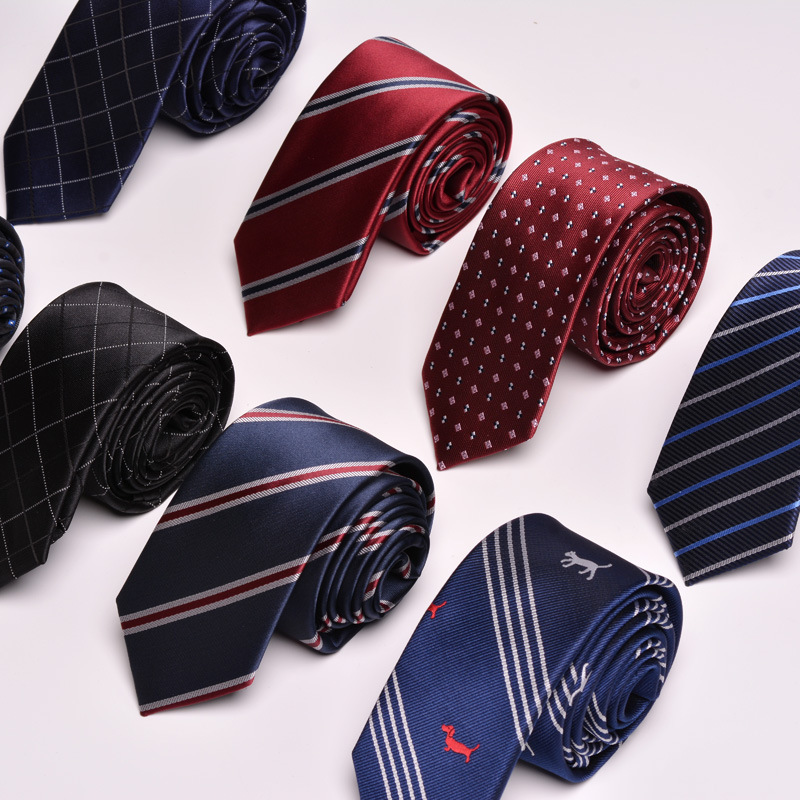 Picture of Tie High-grade 6cm Jacquard Stripesd Red Black Blue Hand-tied Paragraph Hand-tied Wedding Year Green Factory Wholesale