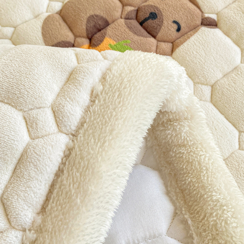 Picture of Class A maternal and infant grade milk velvet mattress autumn and winter foldable washing anti-static student dormitory bed single double soft
