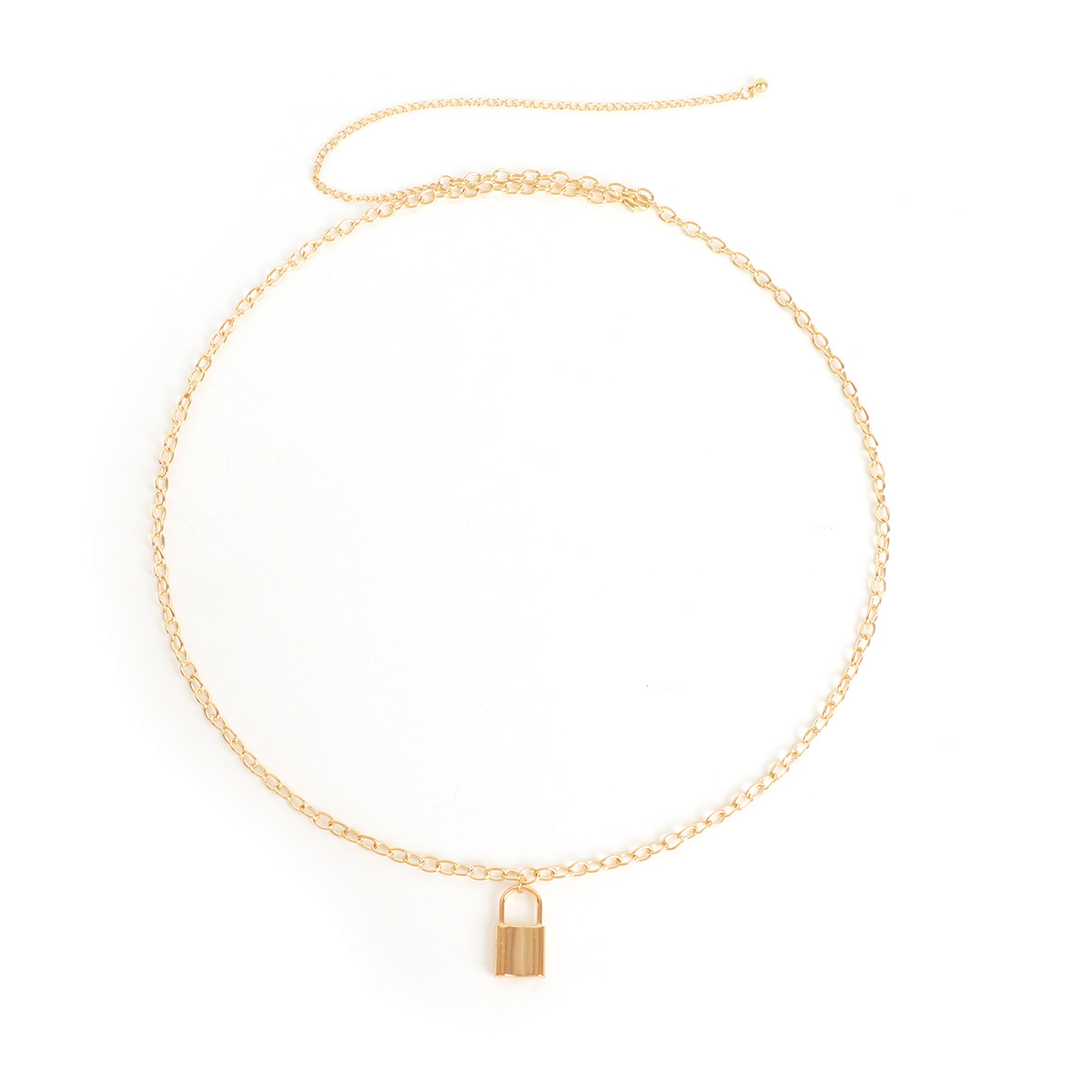Picture of Fashionable Design Metal Lock Waist Chain for Women, Personalized Simple Retro Hip-Hop Style Sexy Sexy Belt Waist Ornament