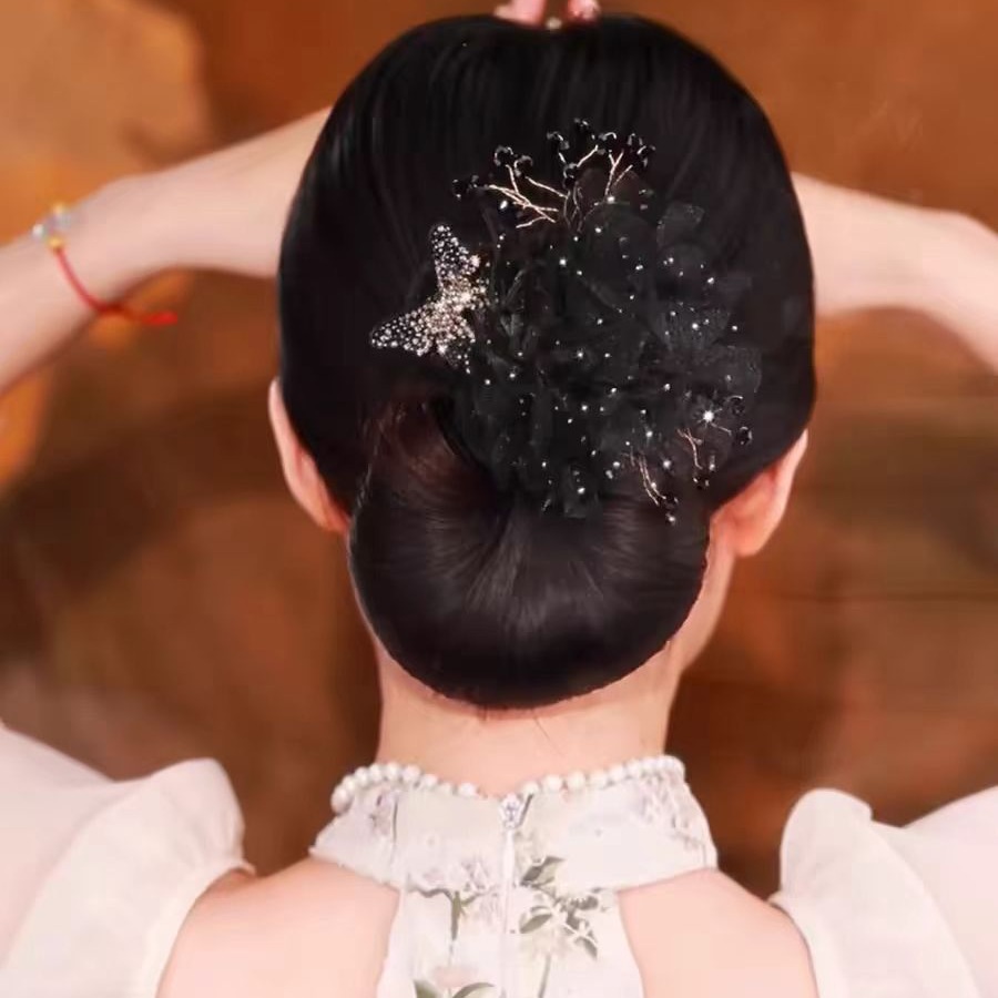 Flower hair 2024 new women's head hair clip temperament age-reducing lazy ball head fixed artifact headdress