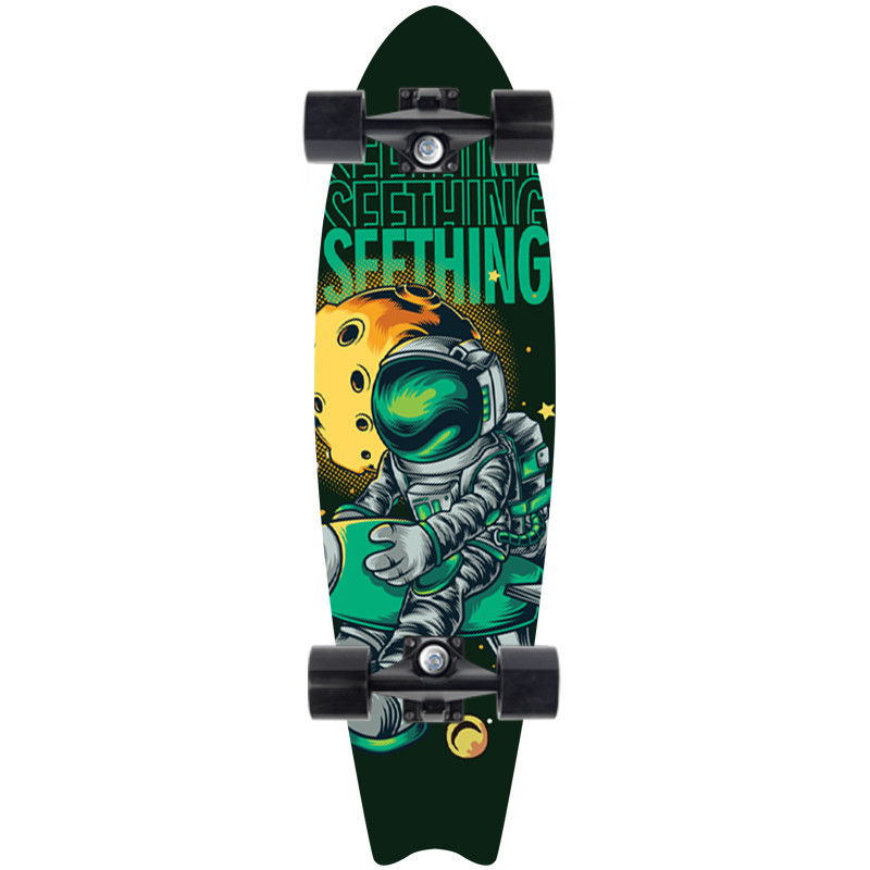 Picture of 28 inch maple small fish Board children Brush Street road beginners four-wheel skateboard single rocker skateboard