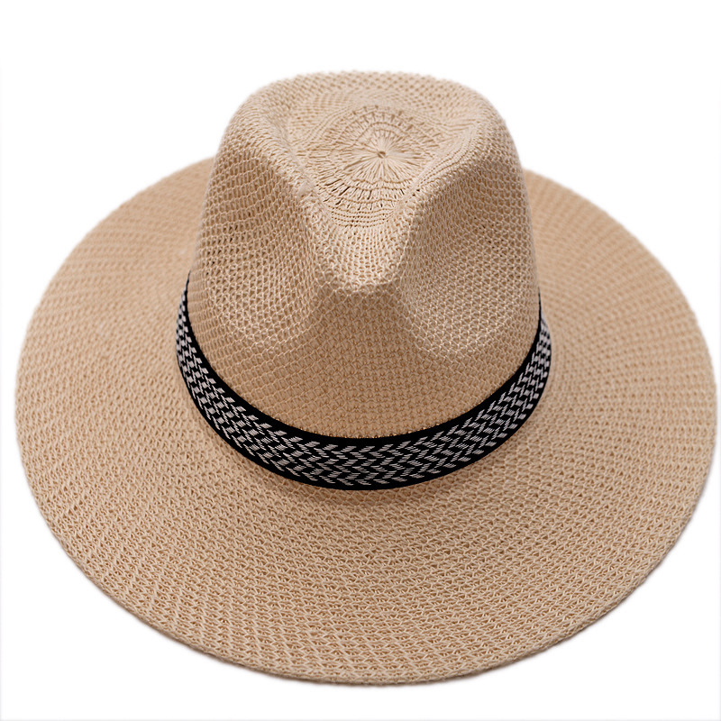 Picture of Farmer Straw Hat Summer Outdoor Men's Sunscreen Sun Hat Breathable Cool Hat Men's Fishing Straw Hat Middle-aged and Elderly Fisherman Hat