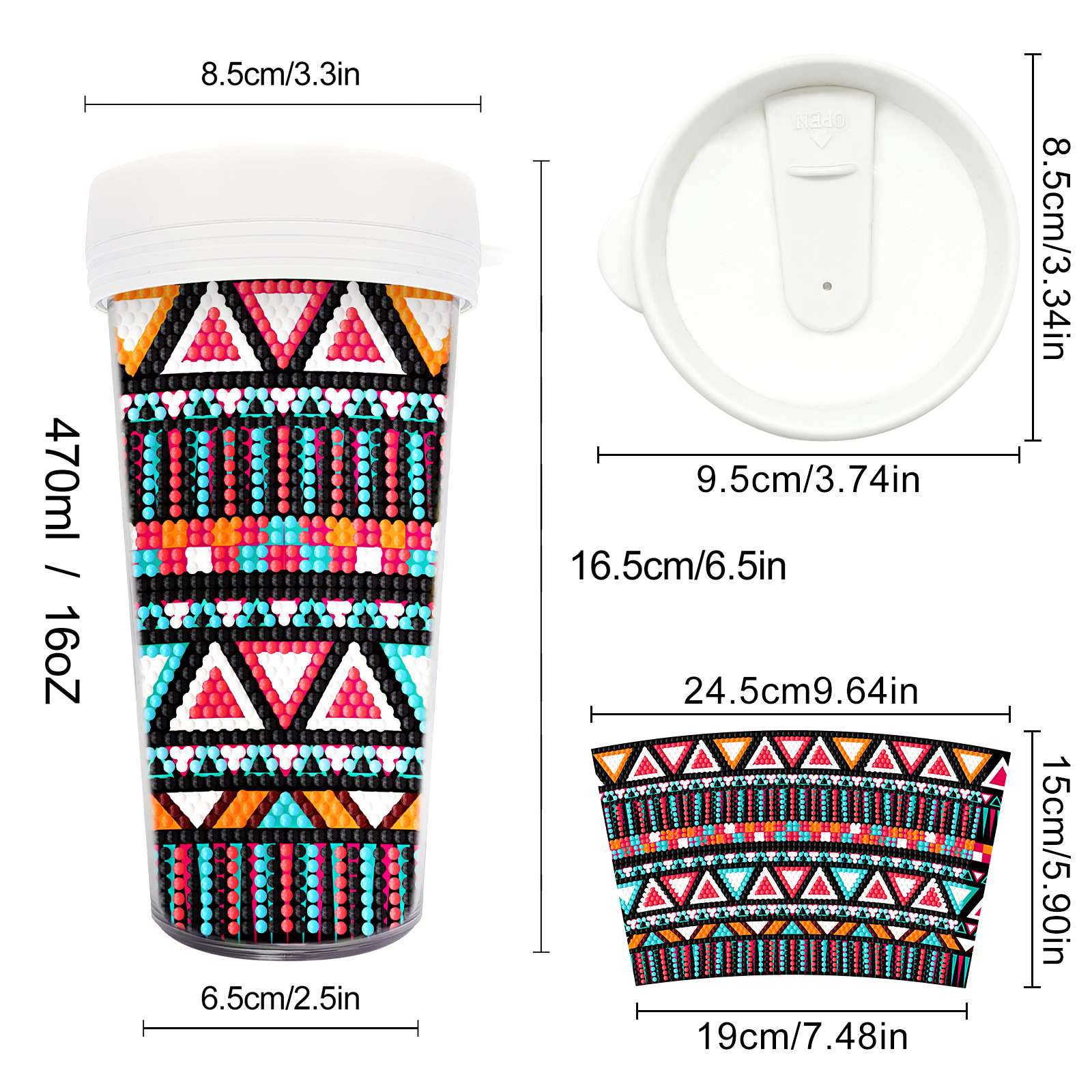 Picture of Diamond Painting Peripherals, New and Unique Cups, Cross-Border Supply, Diamond Stickers, Embroidery, DIY Handmade Full Diamond Creative Decorative Paintings Wholesale