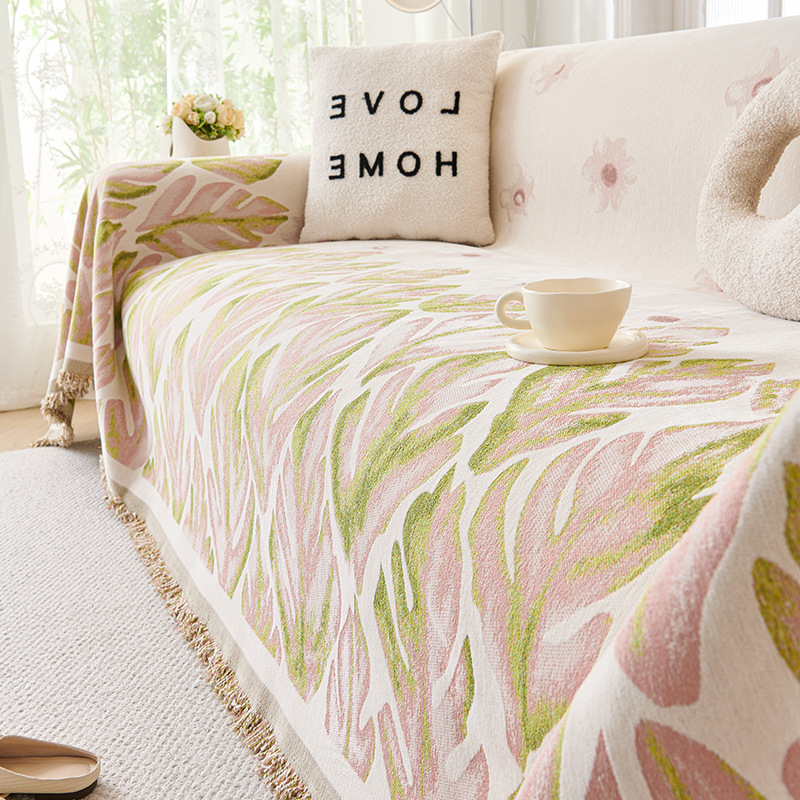 Chenille Sofa Towel Instagram Style Four Seasons Universal Non-Slip Dirt-Resistant Sofa Full Cover Cloth Dopamine Full Covering Sofa Cover