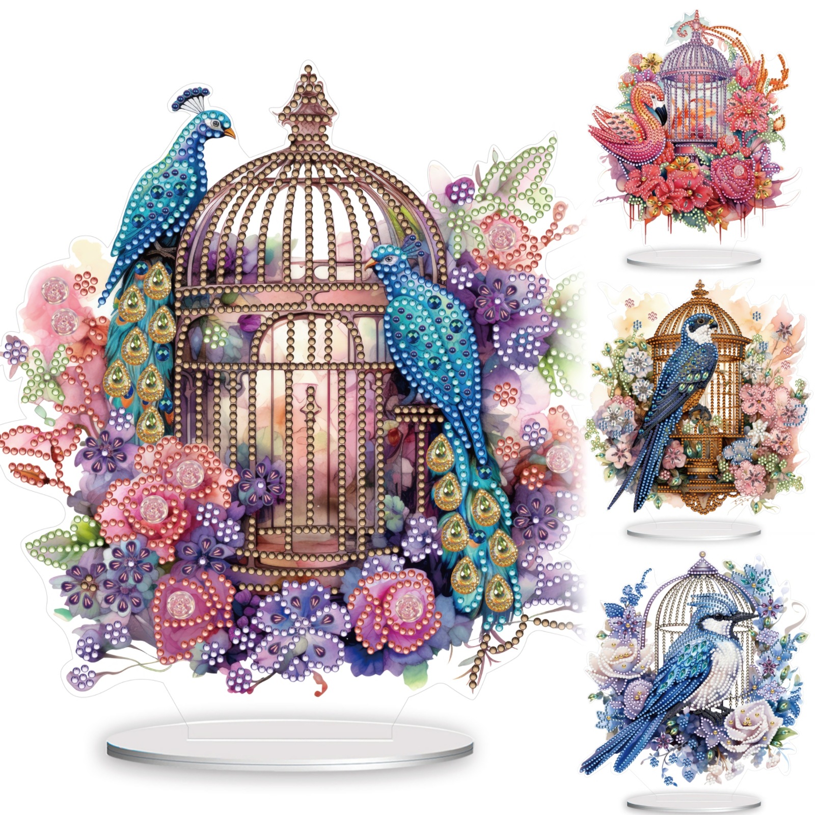 Creative Diy DiamonD Painting Acrylic Ornaments StanD Cartoon Bright DiamonD 3D Stereo Table Setting Living Room Masonry Painting
