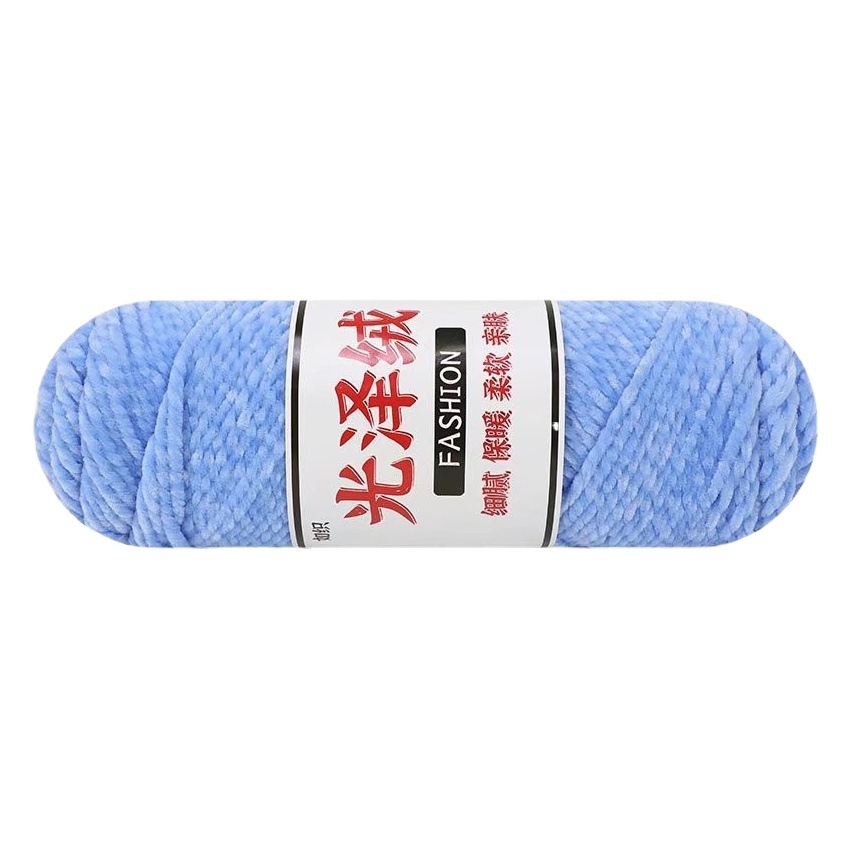 Three strands of glossy velvet chenille velvet coarse wool handmade diy knitted scarf wool group crochet hook slippers