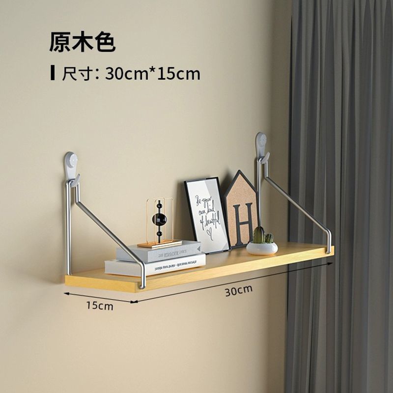 Picture of No-Drill Wall-Mounted Wrought Iron Living Room Entrance Wall Decoration Bedroom Wall Bookshelf Single Shelf Wall Storage Rack