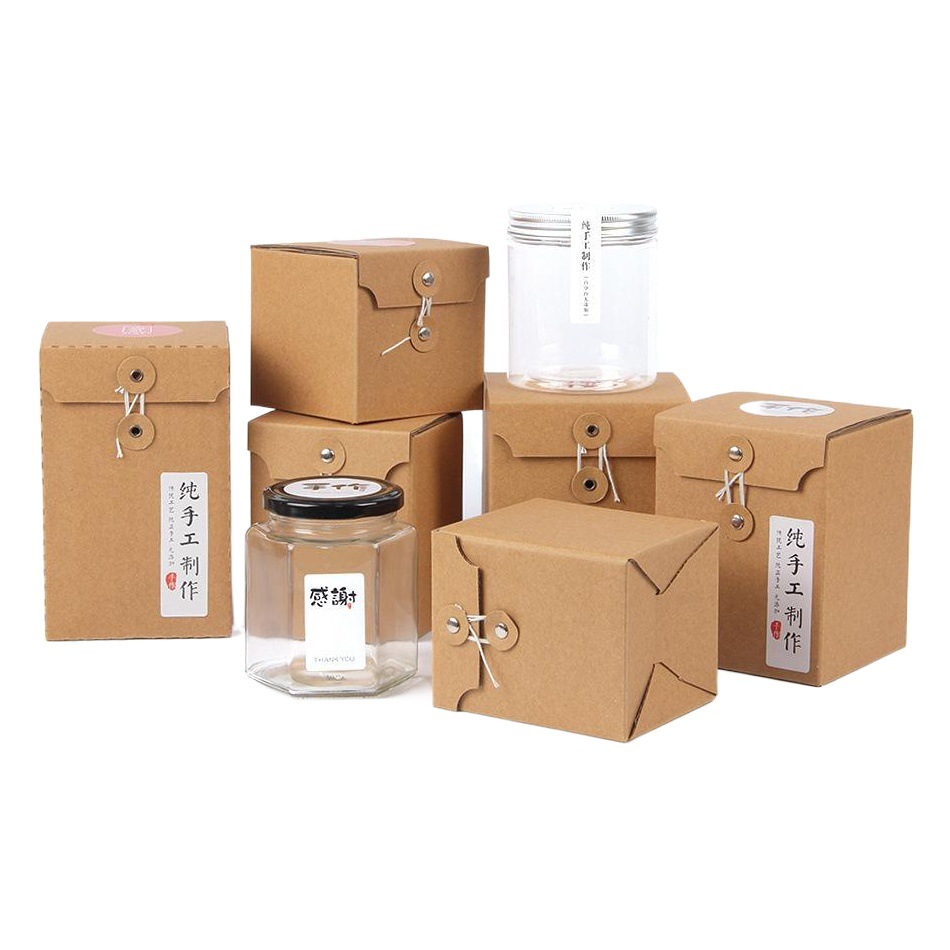 Spot Kraft paper packaging box custom six-sided honey corrugated paper box mug gift box tea packaging Universal