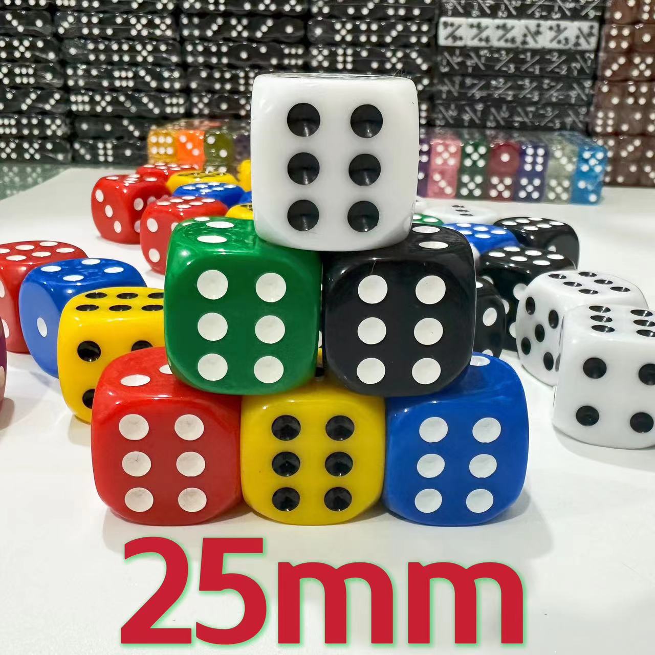 Picture of Spot wholesale 25mm rounded solid color color dice sieve throw