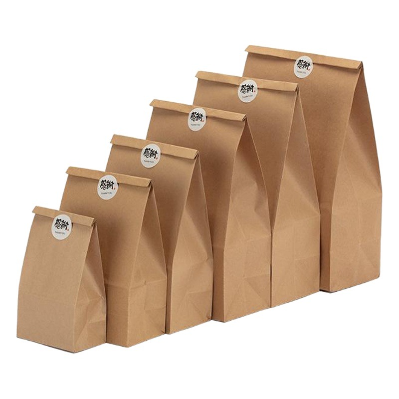 Spot disposable Kraft paper bag oil-proof packaging bag film baking Kraft paper refrigerator take-out packaging bag wholesale