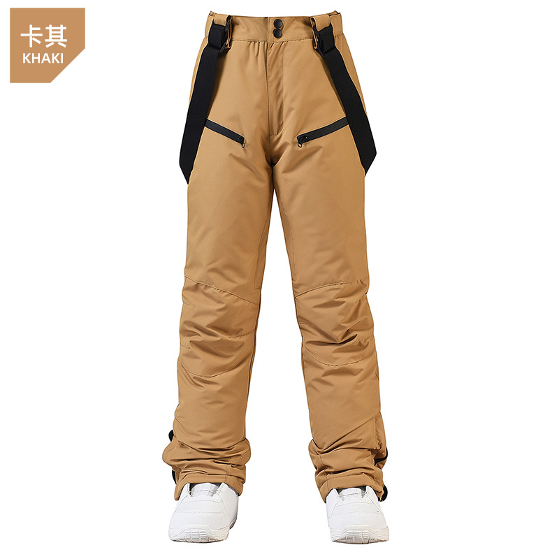 Picture of New Ski Pants Men's and Women's Strap Ski Pants Winter Windproof Waterproof Warm Thickened Snowboard Double Ski Pants