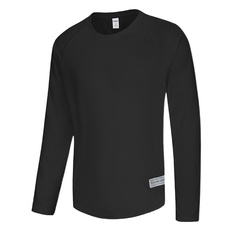 Outdoor long-sleeved quick-drying clothes men's loose plus size sweat-absorbent marathon team wear spring and autumn running fitness sports T-shirt
