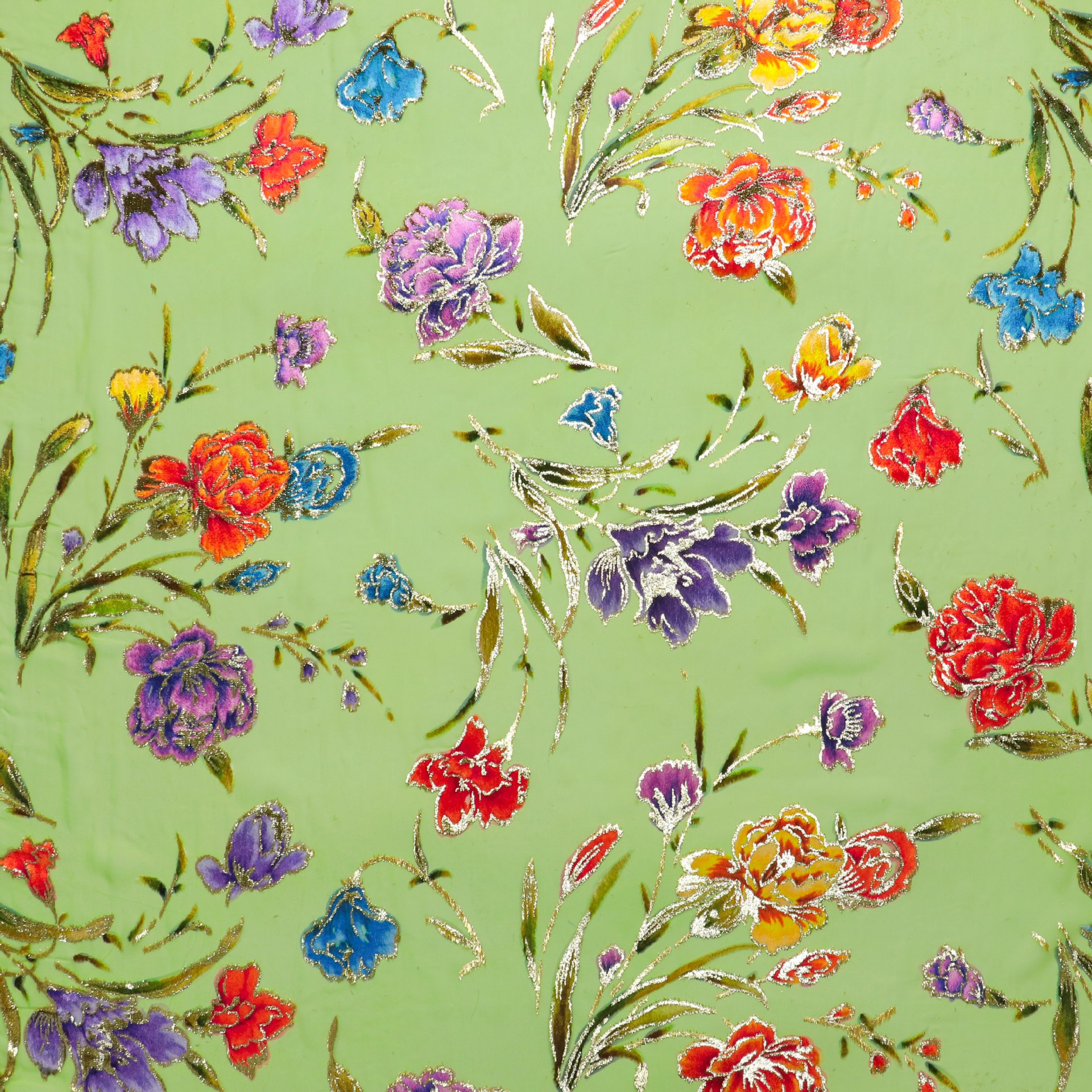 Picture of Factory Wholesale Silk Positioning Hand-Painted Jacquard Velvet Bright Silk Woven Velvet Velvet Fabric Dress Cheongsam Fabric