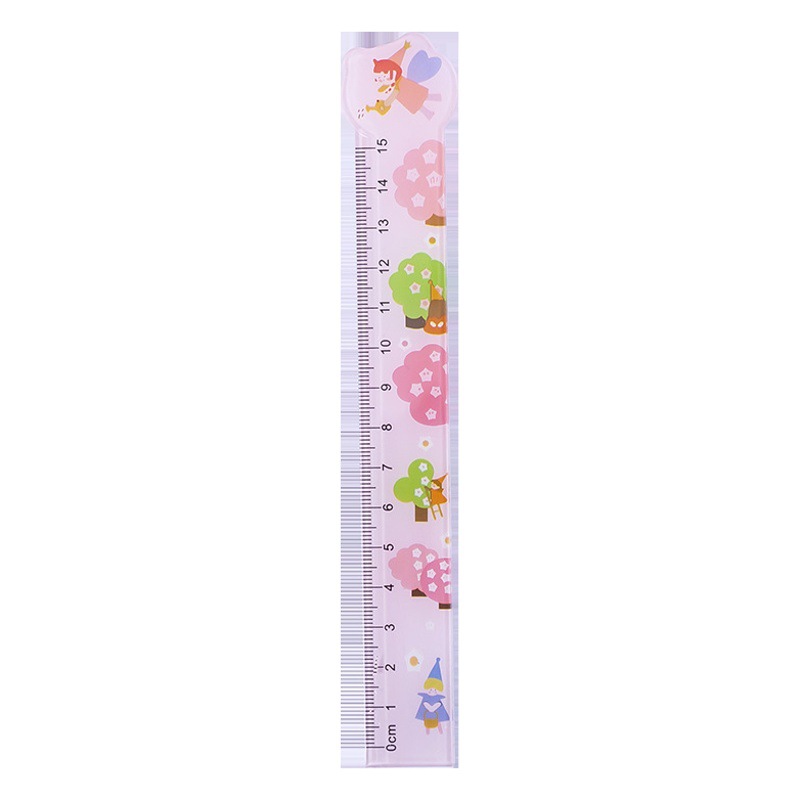 Xufeng stationery ruler elementary school student ruler with scale children gift men and women cute transparent plastic ruler 15cmT
