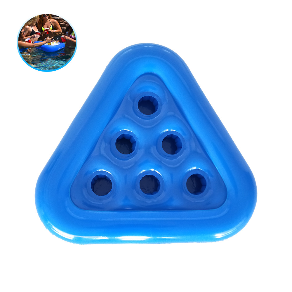 Picture of in stock PVC Cross Border Inflatable Triangle Cup Holder Six Hole Cross Border Beer Holder Water Coaster Party Throwing Toy