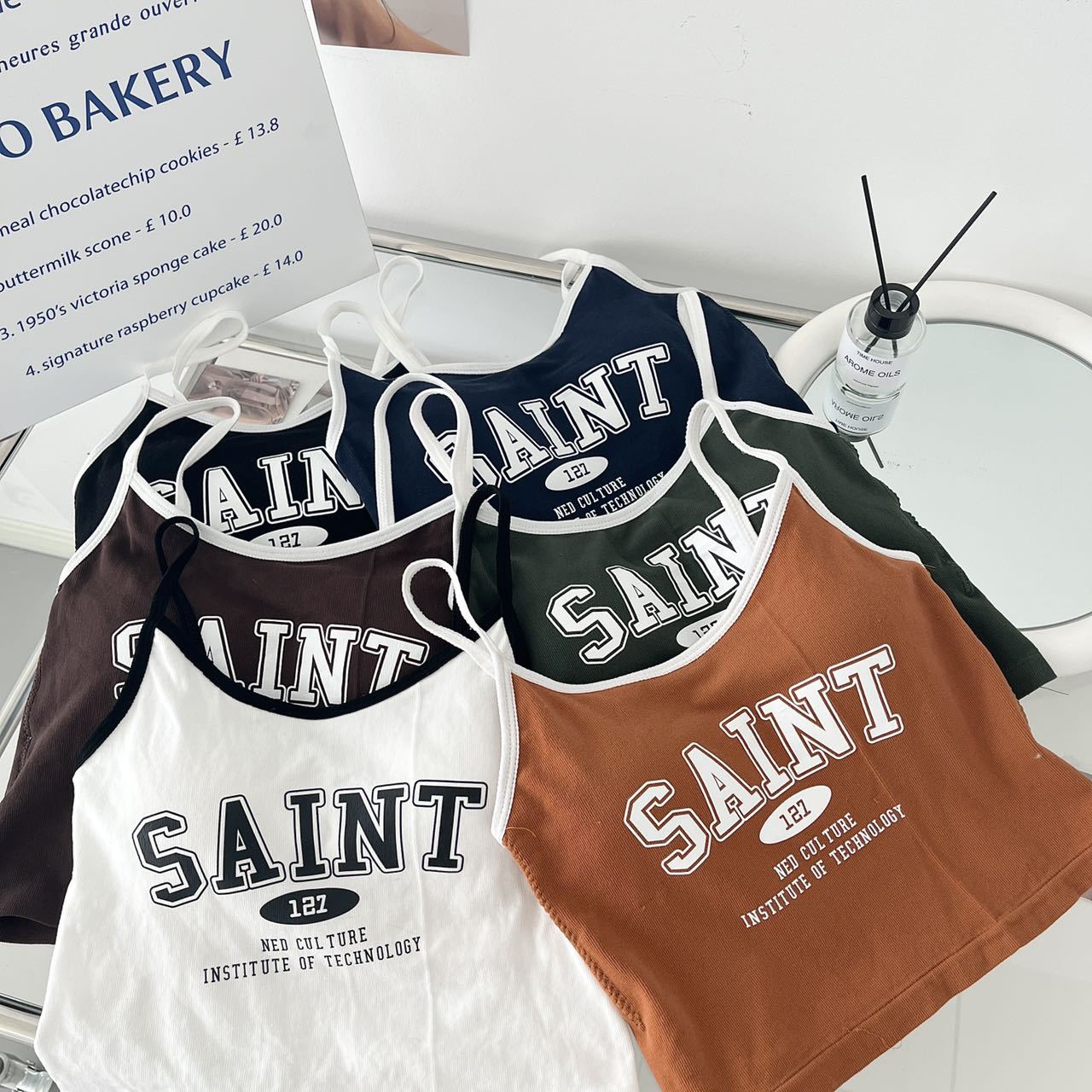 American Retro Letter Printing Contrast Color Spice Girls Slim Slim Skinny Sling Joker Navel Short Vest Wholesale List