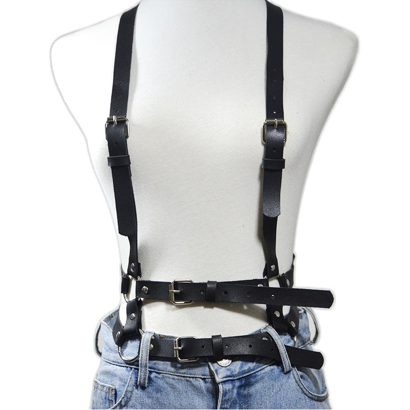 European and American Ladies' Personalized Punk Style Restraints and Suspenders, Versatile Street Photography Performance All-In-One Suspenders and Belts Wholesale