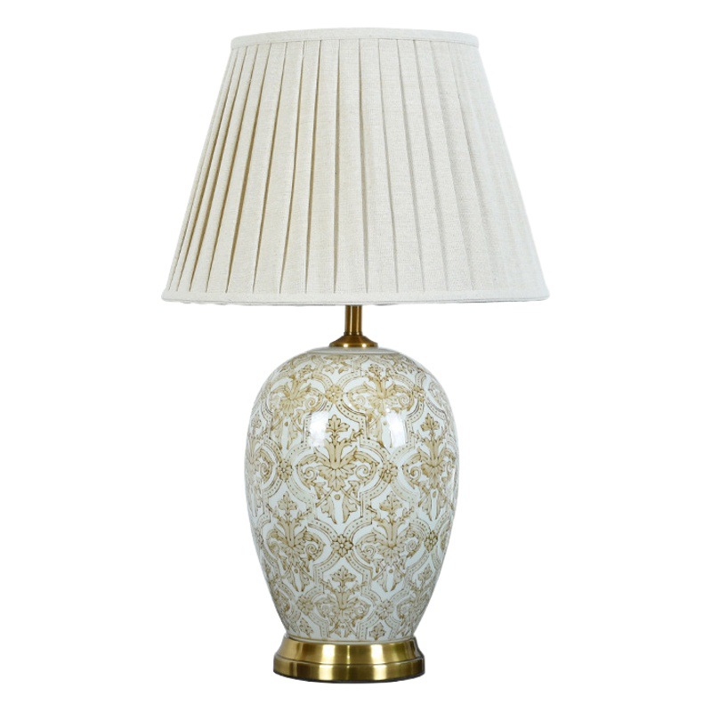 American Style Retro Ceramic Table Lamp European Style Bedroom Bedside Lamp Home Living Room Ornaments Decorative Lamp Creative New Chinese Style Lamp