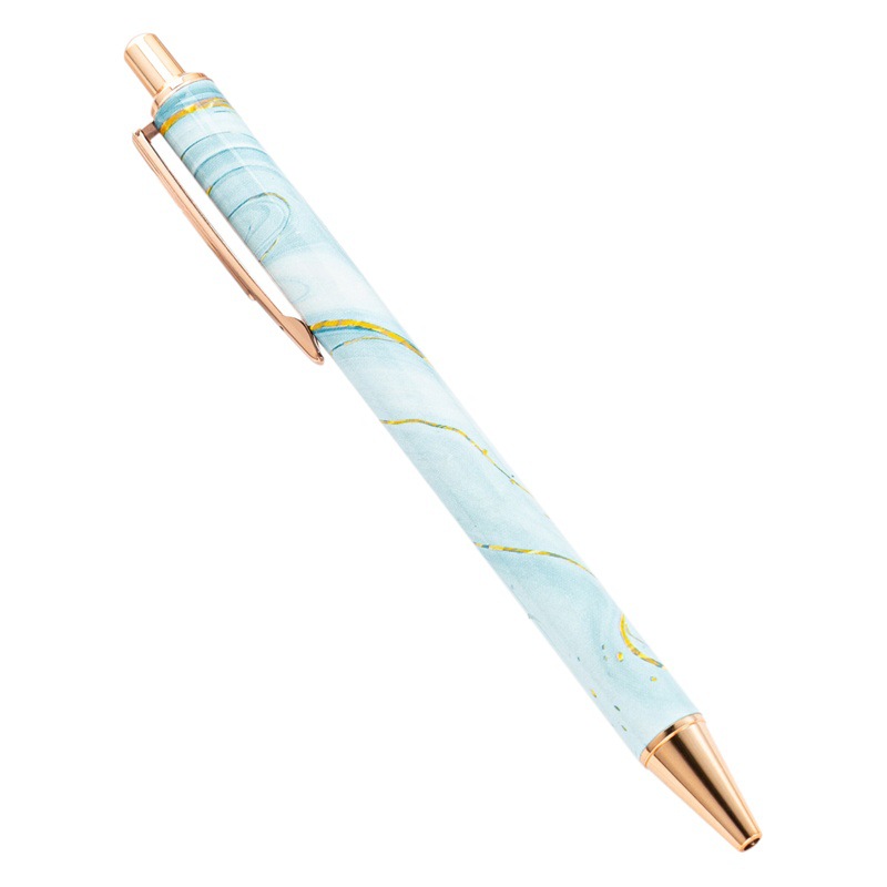 New push ballpoint pen heat transfer printing pattern simple press advertising pen creative student cute writing metal pen