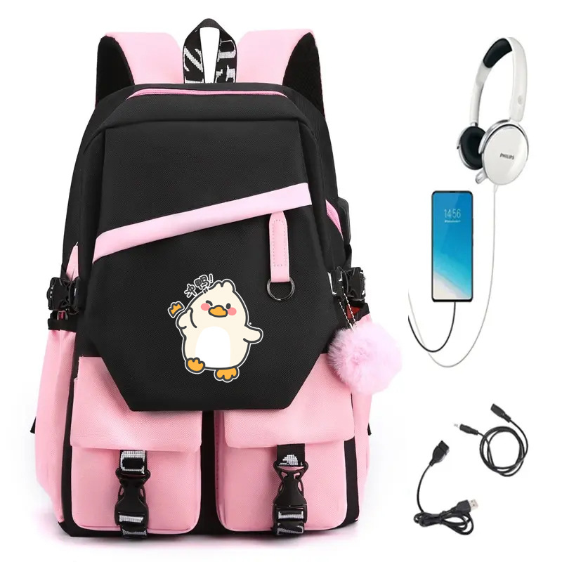 Picture of Barbara Duck Schoolbag Boys' Primary School Students Grade Three, Four to Six Cartoon Backpack Boys' Large Capacity Ultra Light Weight Reduction