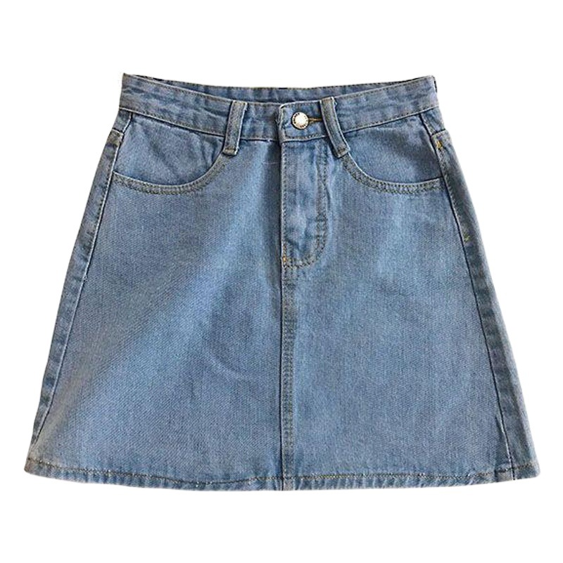 2020 Summer New High Waist Denim Skirt Women's Korean-style All-match Simple Casual Hip A- line Skirt ins Trendy
