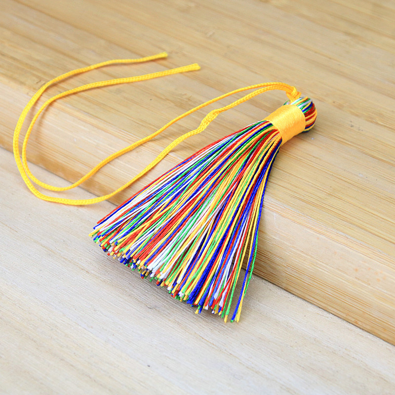 Vertical Ice Silk 8cm Open Tassel Fringe Accessories Clothing Bag Bun Bookmark Colorful Tassel Hanging Fringe Accessories