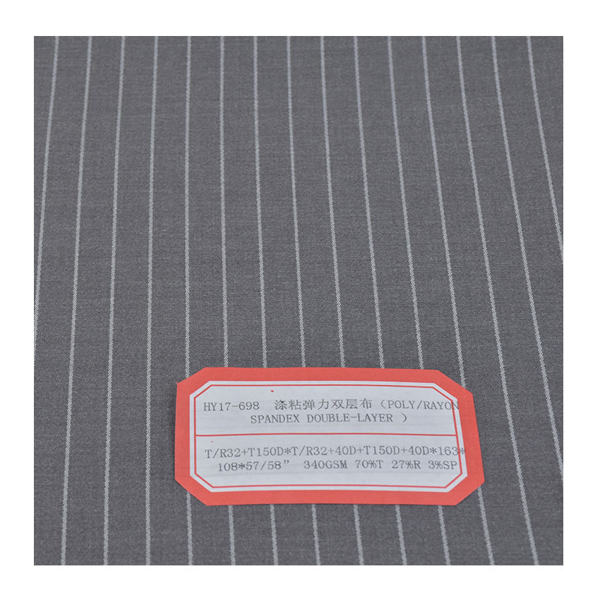 Polyester Viscose Elastic Double-Layer Fabric 150D Four-Way Elastic Vertical Stripes Women's Clothing Fabric