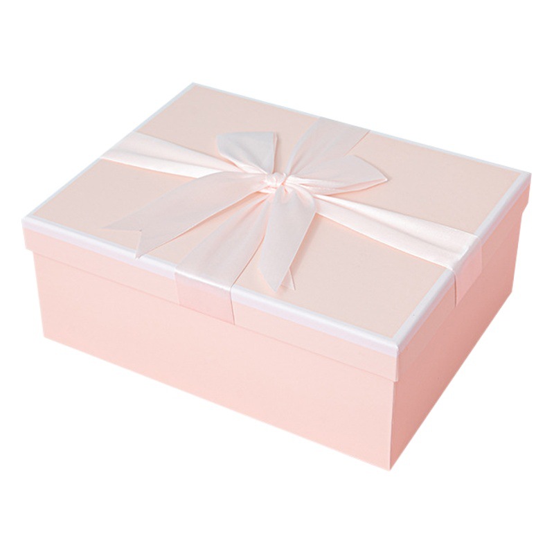 Large Pink Bow Tanabata Gift Box Birthday Gift Box Rectangular Hand Gift Box Skin Care Product Cover