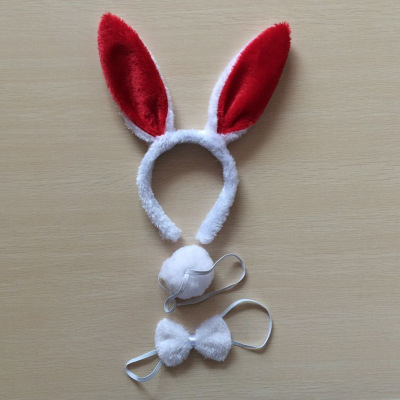 Picture of Cross-border Easter Plush Sequin Rabbit Headband Three-piece Set Ears Headband Bow Ties Children's Festival Performance Road